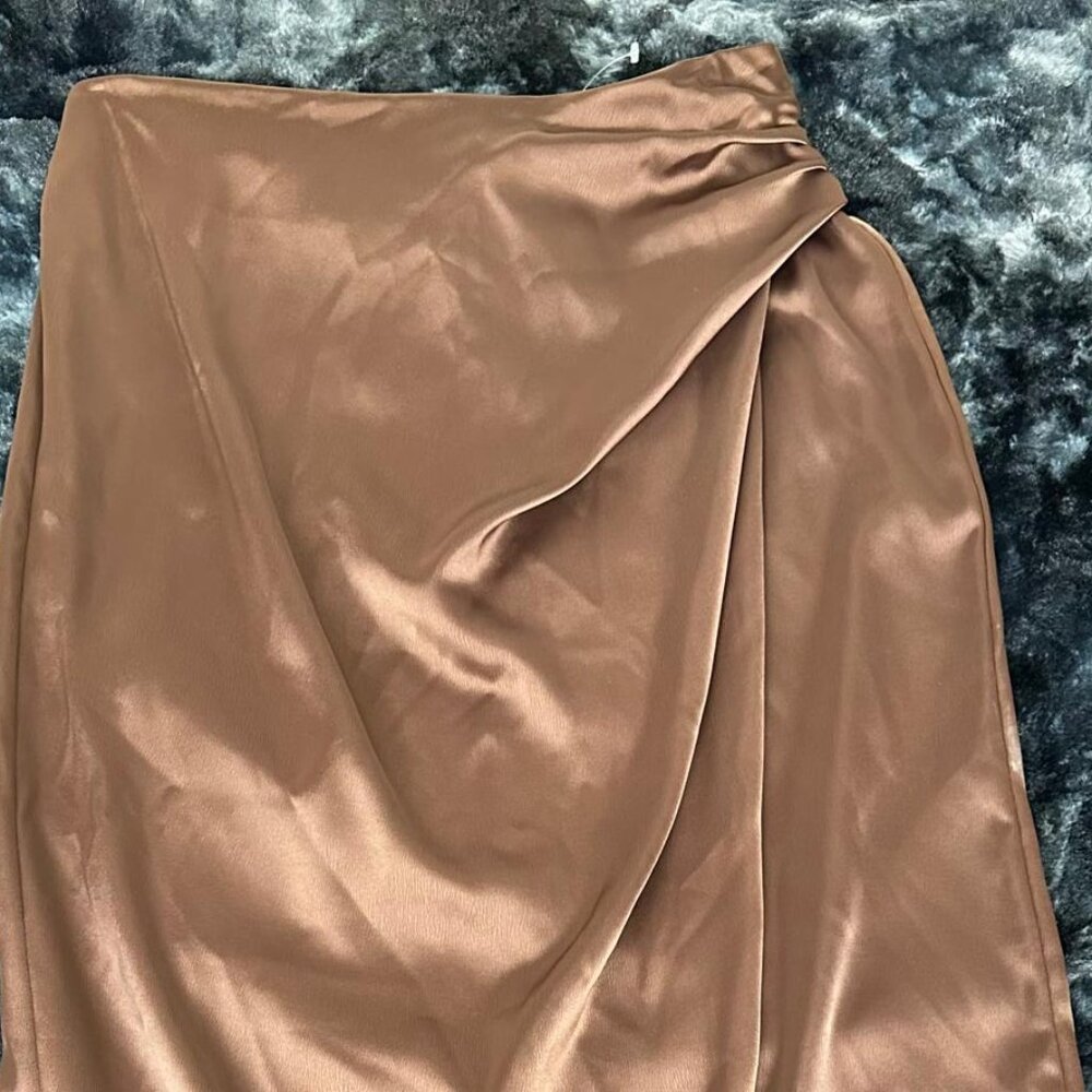 Silk ruched maxi skirt- ANTHROPOLGIE